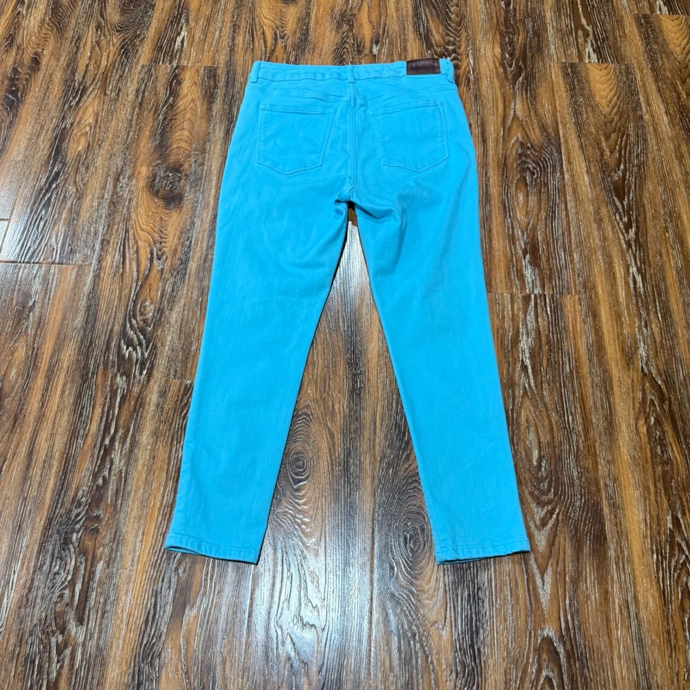 Ralph Lauren 10 Premier Skinny Cropped Jeans Women Turquoise Blue Stretch Pants
